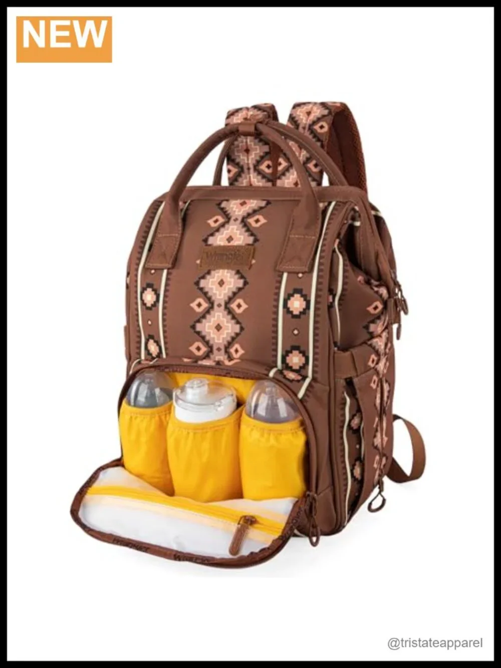 Aztec Backpack Diaper Bag with Stroller Strap and Insulated Pockets